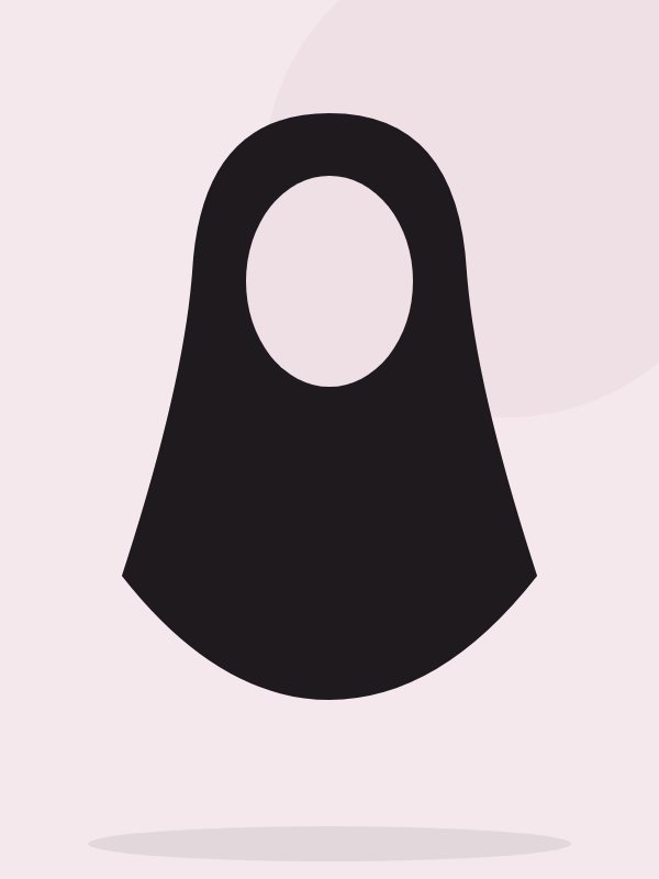 خمار شيفون بطبقتين – أسود